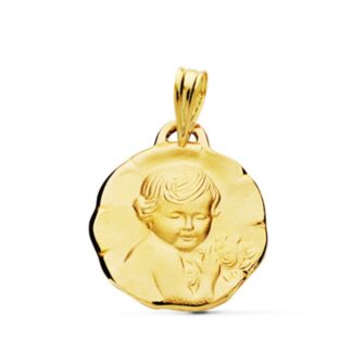Medalla Oro Amarillo Angel Querubin 17 Mm