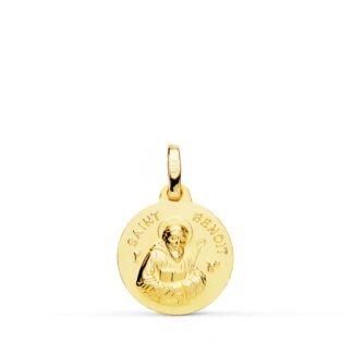 Medalla Oro Amarillo Saint Benoit 14 Mm