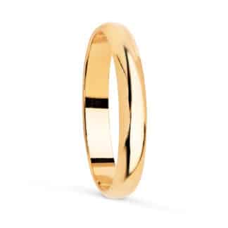 Alianza Oro Amarillo Lisa Ancho 3 Mm Grosor 1.1 Mm