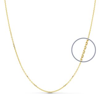 Cadena Oro Amarillo Forzada Maciza. Ancho: 0,7 Mm. Largo: 45Cm