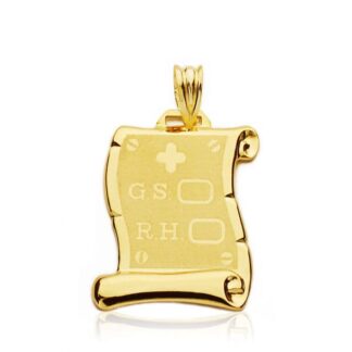 Colgante Pergamino Oro Amarillo Rh. 24X17 Mm