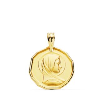 Medalla Oro Amarillo Maria Francesa 16 Mm