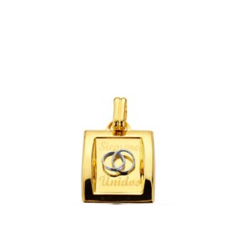 Colgante Oro Amarillo Bicolor Siempre Unidos 19X15 Mm