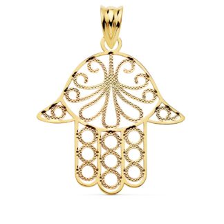 Colgante Oro Amarillo Mano De Fatima 24X19 Mm
