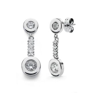 Pendientes Oro Blanco Circonita