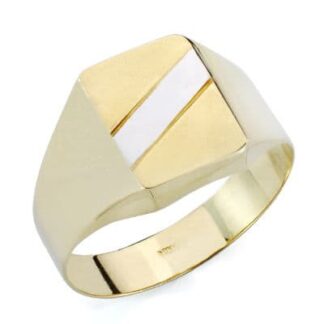 Sello Oro Amarillo Banda Oro Blanco Hueco En Brillo. Zona Grabado: 15X10,5 Mm