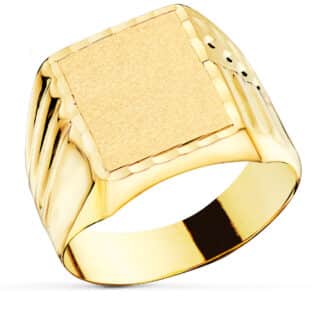 Sello Oro Amarillo Caballero Hueco Tallado Zona Grabado 12X10mm