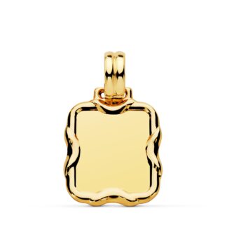 Placa Chapa Oro Amarillo Rectangular 23X19 Mm