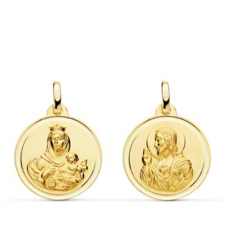 Virgen Carmen Y Corazon Jesus 18Mm 1.55Grs