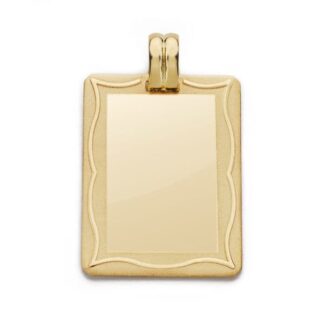 Placa Chapa Marco Oro Amarillo 28X20 Mm