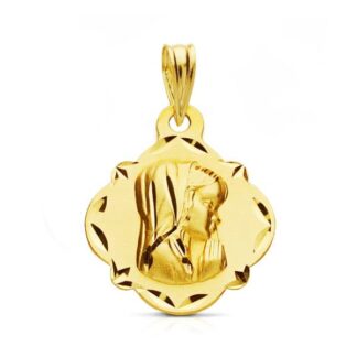 Medalla Oro Amarillo Virgen Niña 19X16 Mm