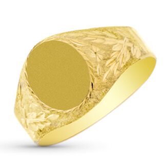 Sello Oro Amarillo Cadete Oval Lateral Tallado. Zona Grabado: 12 X 9,5 Mm