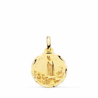 Medalla Oro Amarillo Virgen De Fatima 9K 16 Mm