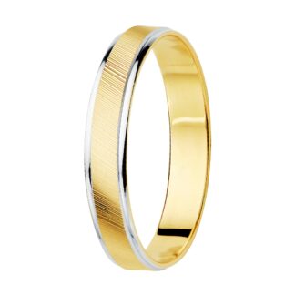 Alianza Oro Bicolor Estrias Y Bordes En Brillo Ancho 3,5 Mm Grosor 0.9 Mm