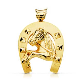 Colgante Oro Amarillo Herradura Caballo 40X35 Mm