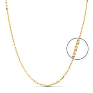 Cadena Oro Amarillo Forzada Maciza. Ancho: 1,5 Mm. Largo: 50 Cm