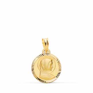 Medalla Oro Amarillo Virgen Ni�A Francesa Helice 14 Mm
