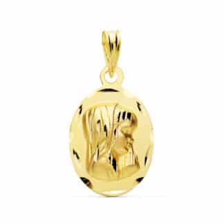 Medalla Oro Amarillo Virgen Ni�A19x12 Mm