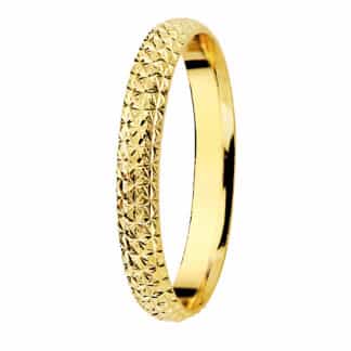 Alianza Oro Amarillo Media Ca�A Tallada Ancho 2 Mm Grosor 1.3 Mm