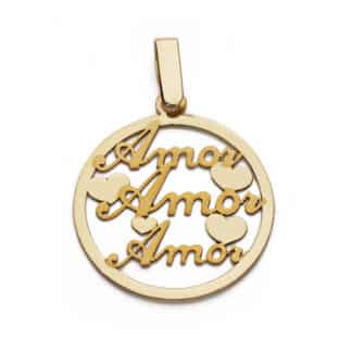 Colgante Oro Amarillo Amor 19 Mm