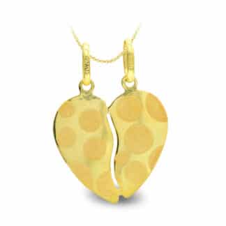 Colgante Oro Amarillo Corazon Partido Lunares 17X15 Mm