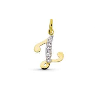 Colgante Letra Z Con Circonita Oro Amarillo 15X12 Mm