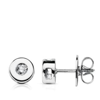 Pendientes Oro Blanco Chaton Diamante 2.50/H-Si 0.Cierre Presion