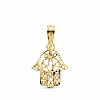 Colgante Mano De Fatima Oro Amarillo 9K 14X11 Mm