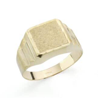 Sello Oro Amarillo Hueco Cadete Cuadrado. Zona Grabado. 9X9 Mm
