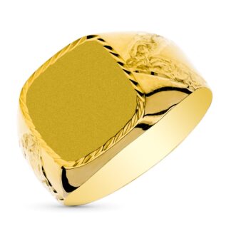 Sello Oro Amarillo Caballero Hueco Tallado. Zona Grabado: 13X12 Mm