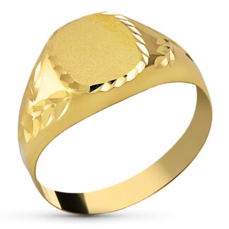 Sello Oro Amarillo Cadete Hueco Tallado. Zona Grabado: 8 X 7 Mm