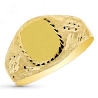 Sello Oro Amarillo Hueco Cadete Tallado Tonel. Zona Grabado: 9X8 Mm