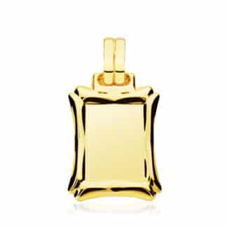 Placa Chapa Rectangular Oro Amarillo 9K 20X16 Mm