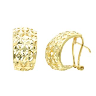 Pendientes Oro Amarillo Calados Tallados 17X10 Mm Cierre Omega