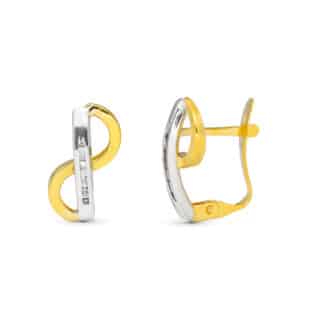 Pendientes Bicolor 15X8 Mm Cierre Catalan
