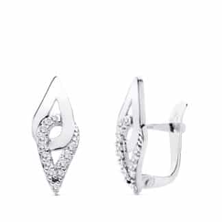 Pendientes Oro Blanco 17X7 Mm Cierre Catalan