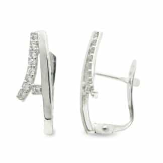 Pendientes Circonita Oro Blanco Catalan 17X6 Mm