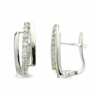 Pendientes Circonita Oro Blanco Catalan 15X6 Mm
