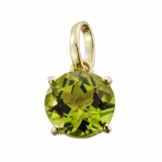 Colgante Oro Amarillo 4 Garras Con Olivina Natural 1,95 Qts. 8X8 Mm