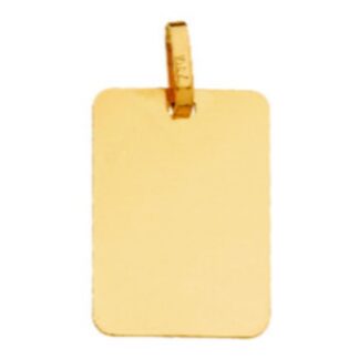 Placa Chapa Rectagular Oro Amarillo Brillo 17X12 Mm