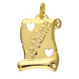 Pergamino Oro Amarillo Corazones Calados Je TñAime" 17X14 Mm"