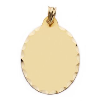 Placa Chapa Oval Oro Amarillo Mate Tallada 34X23 Mm