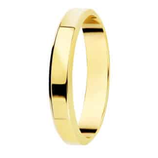 Alianza De Oro Amarillo Lisa Brillo Bordes Ancho 3Mm Grosor 1.1 Mm