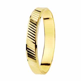 Alianza Oro Amarillo Tallada Ancho 3 Mm Grosor 0.8 Mm