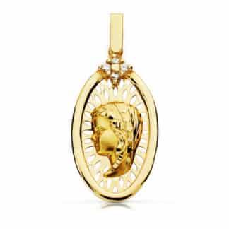 Medalla Oro Amarillo Virgen Niña 27X15 Mm