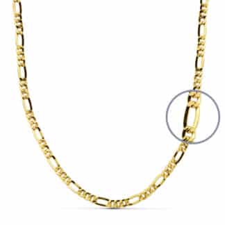 Cadena Oro Amarillo Cartier 3X1 Hueca. Ancho: 3 Mm. Largo: 50 Cm