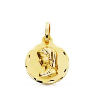Medalla Oro Amarillo Virgen Niña 18 Mm