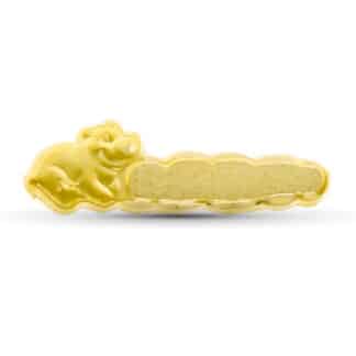Alfiler Oro Amarillo Bebe Hipopotamo 28X9 Mm