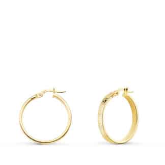 Pendientes Aro Huecos Con Greca 23 Mm Tubo Rectangular 23 Mm X 4Mm