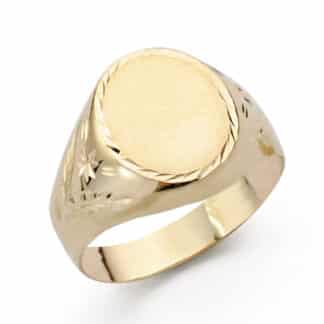Sello Oro Amarillo Hueco Oval Lateral Tallado. Zona Grabado: 12X10 Mm